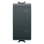 GEWISS - PULSANTE UNIPOLARE 250V ac - NA+NA 10A - CON INTERBLOCCO - SIMBOLO SU- GIU' - 1 MODULO - NERO SATINATO - CHORUSMART
