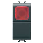 GEWISS - PULSANTE UNIPOLARE 250V ac - NA 16A - DIFFUSORE ROSSO- 1 MODULO - NERO SATINATO - CHORUSMART