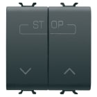 GEWISS - DOPPIO PULSANTE 250V ac - MORSETTI CABLAGGIO RAPIDO - UNIPOLARE NA 16A - SIMBOLO SU-GIU'-STOP - 2 MODULI - NERO SATINATO - CHORUSMART