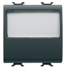 GEWISS - PULSANTE CON TARGA PORTANOME ILLUMINABILE 250V ac - NA 10A - 2 MODULI - NERO SATINATO - CHORUSMART