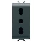 GEWISS - PRESA STANDARD ITALIANO 250V ac - 2P+T 16A BIVALENTE - P11-P17 - 1 MODULO - NERO SATINATO - CHORUSMART
