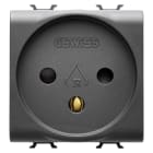 GEWISS - PRESA STANDARD ISRAELIANO 250V ac - 2P+T 16A - 2 MODULI - NERO SATINATO - CHORUSMART