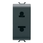 GEWISS - PRESA STANDARD EUROAMERICANO 250/125V ac -2P 15A - 1 MODULO - NERO SATINATO - CHORUSMART