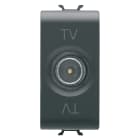 GEWISS - PRESA COASSIALE TV SCHERMATURA CLASSE A - CONNETTORE IEC MASCHIO 9,5mm - DIRETTA CON PASSAGGIO DI CORRENTE - 1 MODULO - NERO SATINATO - CHORUSMART