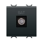 GEWISS - PRESA COASSIALE TV SCHERMATURA CLASSE A - CONNETTORE F FEMMINA - DIRETTA - 2 MODULI - NERO SATINATO - CHORUSMART