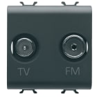 GEWISS - PRESA TV-FM - DIRETTA - 2 MODULI - NERO SATINATO - CHORUSMART