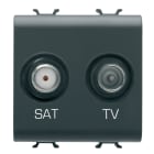 GEWISS - PRESA TV-SAT - DIRETTA - 2 MODULI - NERO SATINATO - CHORUSMART