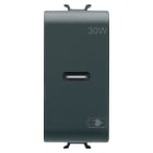 GEWISS - ALIMENTATORE USB - TIPO C - 30W POWER DELIVERY - NERO SATINATO - 1 MODULO - CHORUSMART