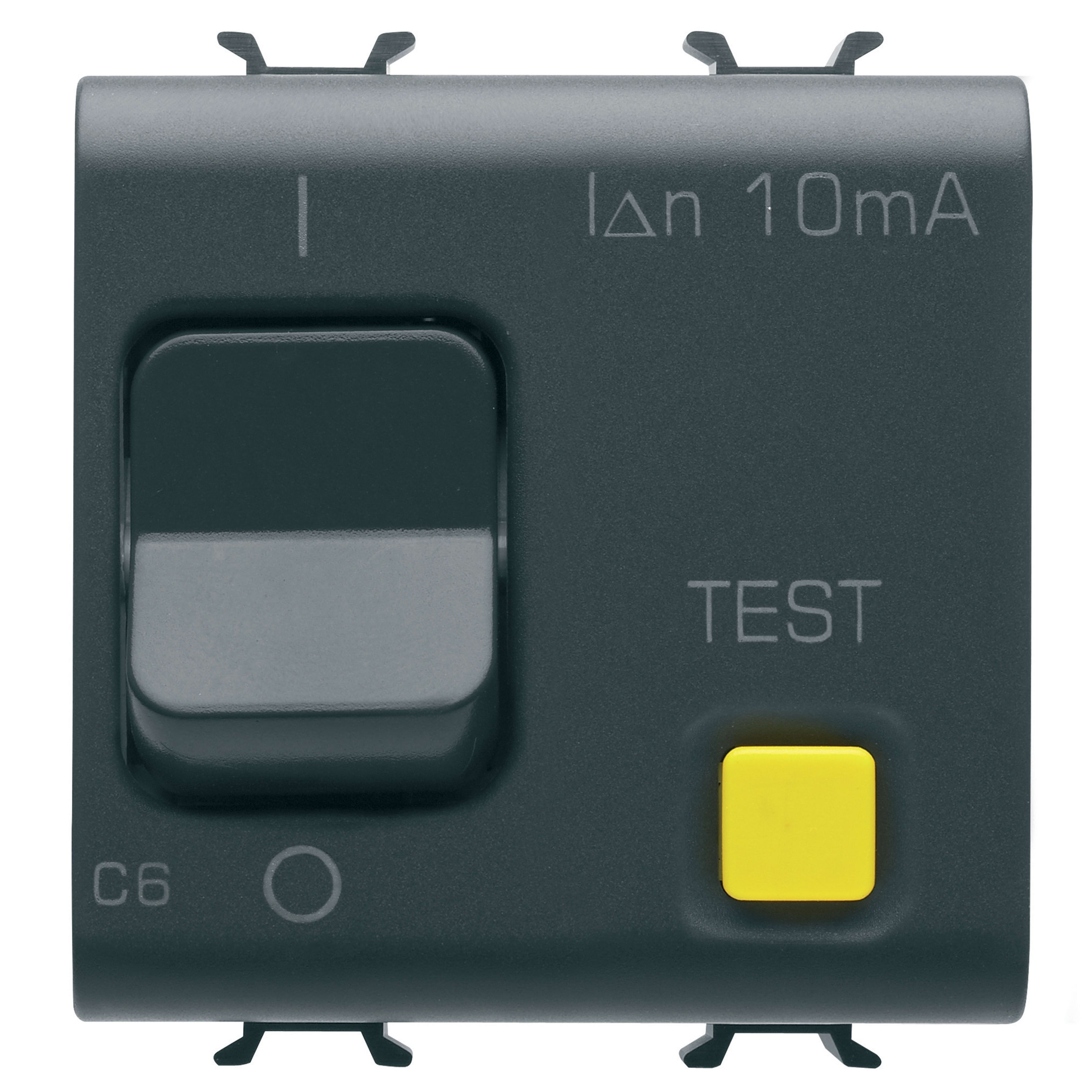 GEWISS - INTERRUTTORE AUTOMATICO MAGNETOTERMICO DIFFERENZIALE - CURVA C - CLASSE A - 1P+N 6A 230Vac 10mA - 2 MODULI - NERO SATINATO - CHORUSMART