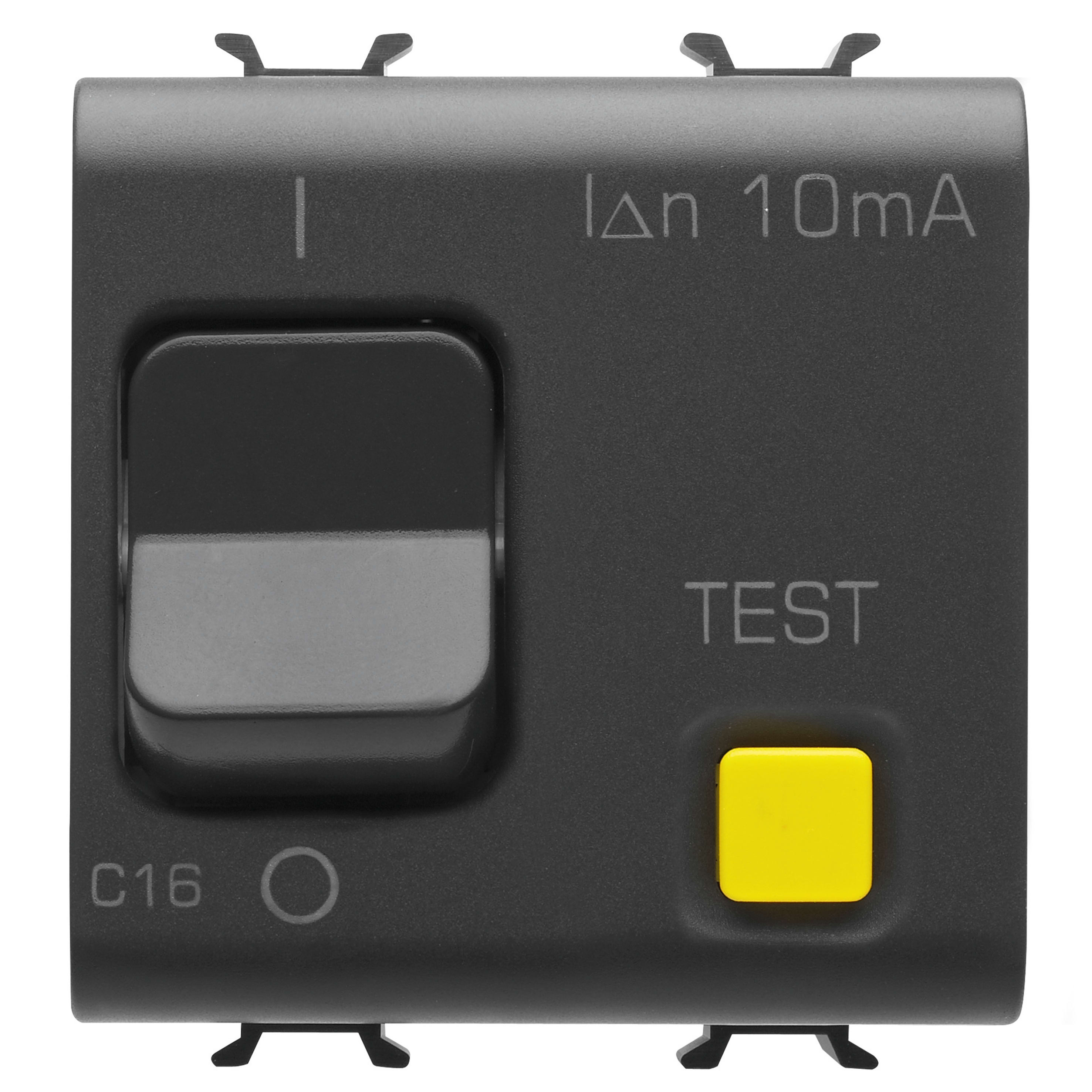 GEWISS - INTERRUTTORE AUTOMATICO MAGNETOTERMICO DIFFERENZIALE - CURVA C - CLASSE A - 1P+N 16A 230Vac 10mA - 2 MODULI - NERO SATINATO - CHORUSMART