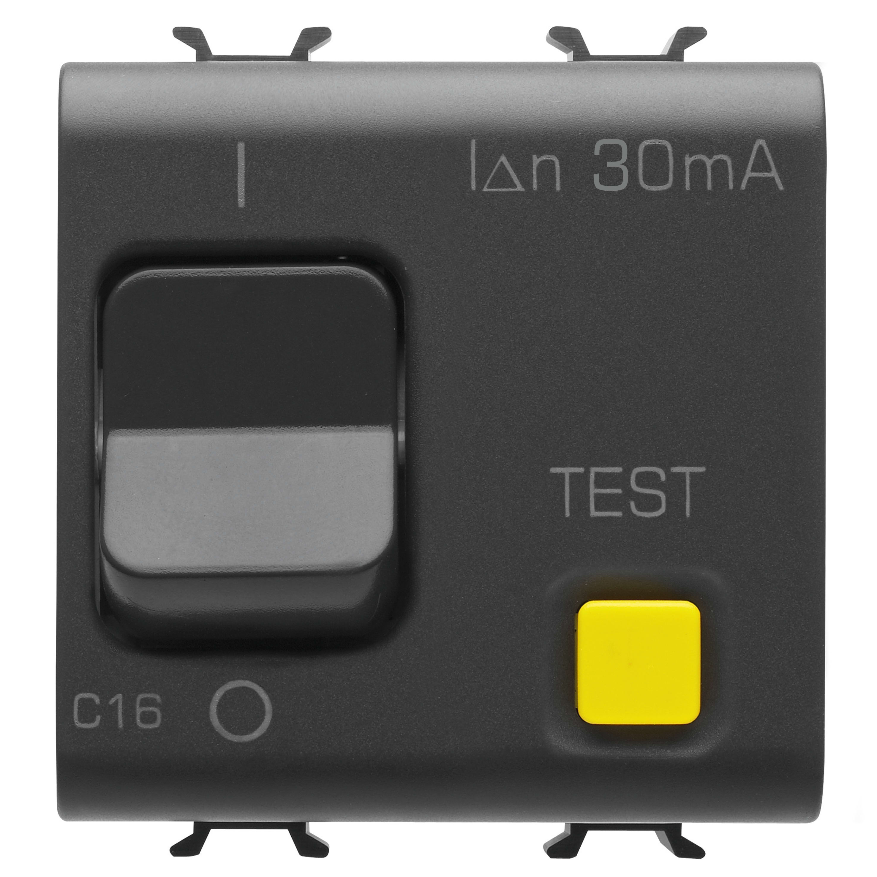 GEWISS - INTERRUTTORE AUTOMATICO MAGNETOTERMICO DIFFERENZIALE - CURVA C - CLASSE A - 1P+N 16A 230Vac 30mA - 2 MODULI - NERO SATINATO - CHORUSMART