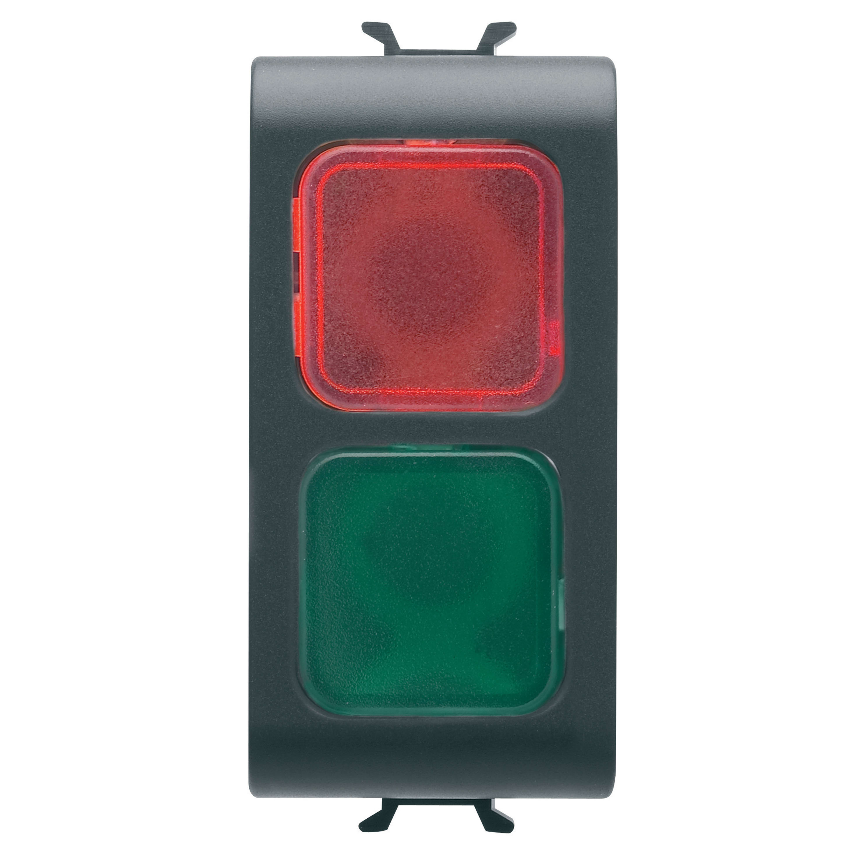 GEWISS - SPIA DI SEGNALAZIONE DOPPIA - ROSSO/VERDE - 1 MODULO - NERO SATINATO - CHORUSMART