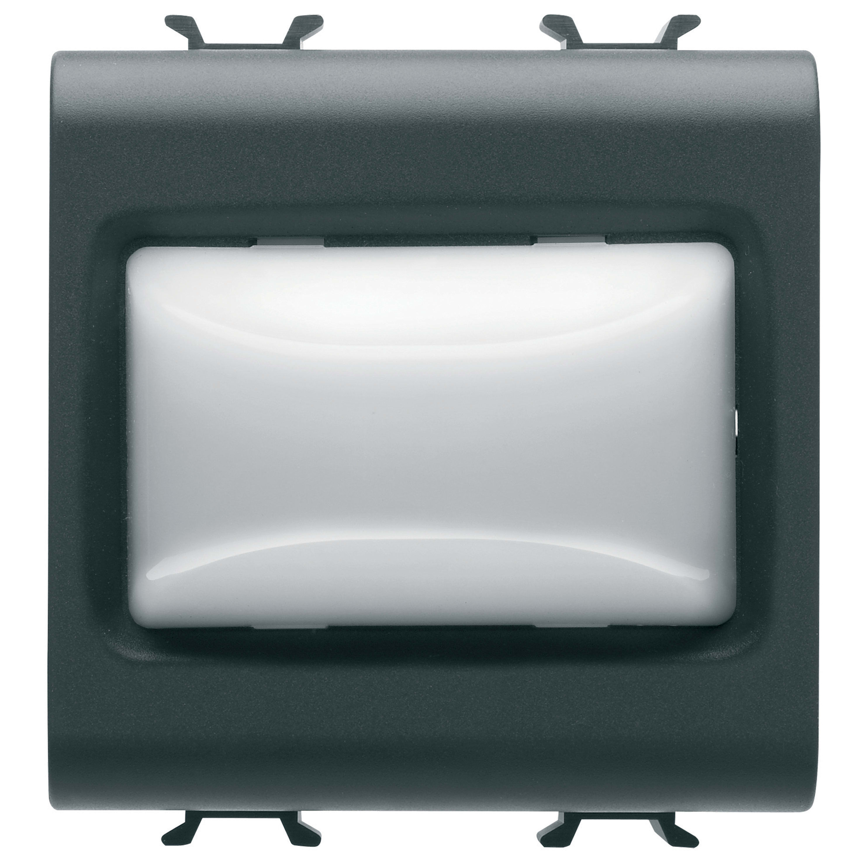 GEWISS - SPIA SPORGENTE - 12V ac/dc / 230V ac 50/60 Hz - OPALE - 2 MODULI - NERO SATINATO - CHORUSMART