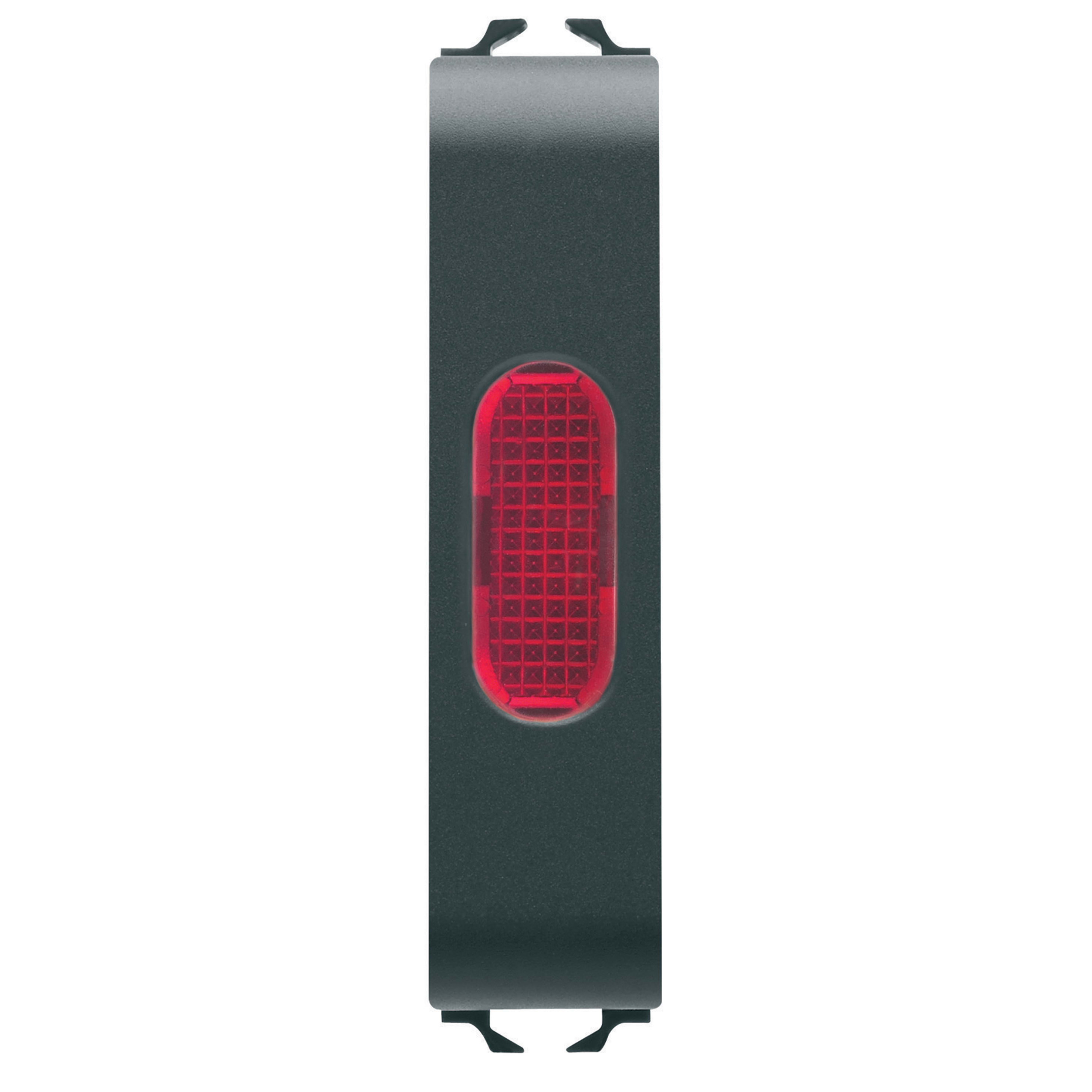 GEWISS - SPIA DI SEGNALAZIONE SINGOLA - ROSSO - 1/2 MODULO - NERO SATINATO - CHORUSMART