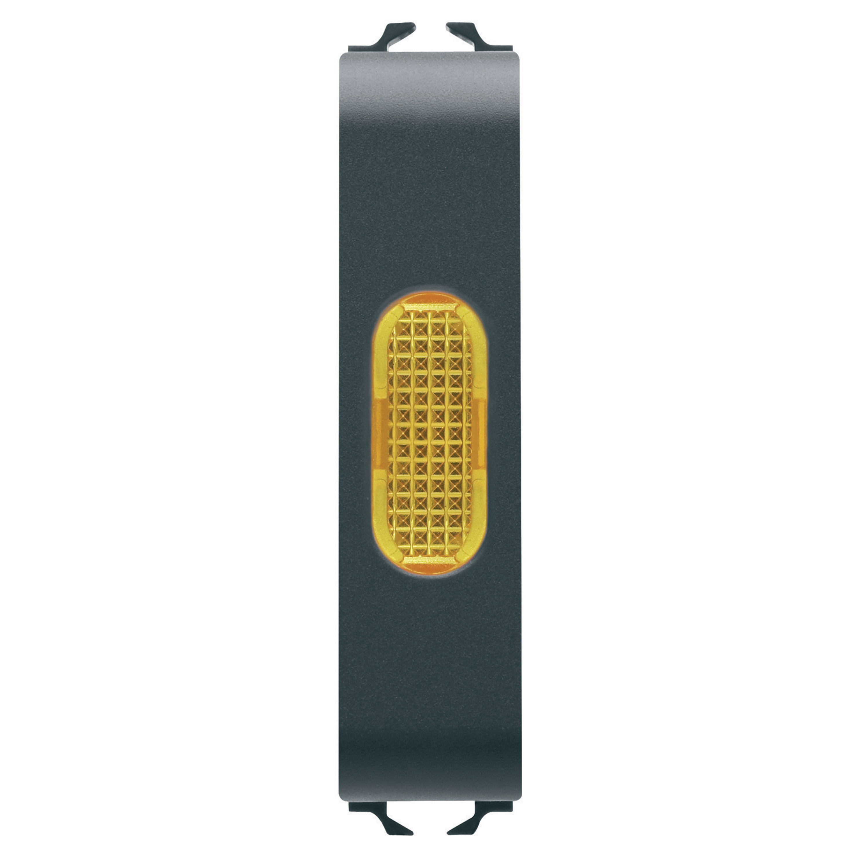 GEWISS - SPIA DI SEGNALAZIONE SINGOLA - AMBRA - 1/2 MODULO - NERO SATINATO - CHORUSMART