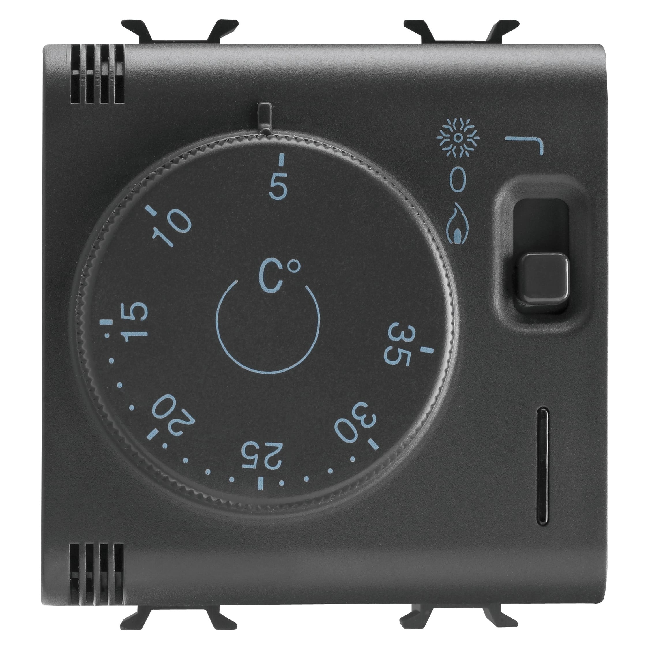 GEWISS - TERMOSTATO - 230V ac 50/60Hz - 2 MODULI - NERO SATINATO - CHORUSMART