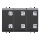 GEWISS - PULSANTIERA CON SIMBOLI INTERCAMBIABILI - CON ATTUATORE TAPPARELLE - KNX - 6+1 CANALI - 3 MODULI - NERO - CHORUSMART