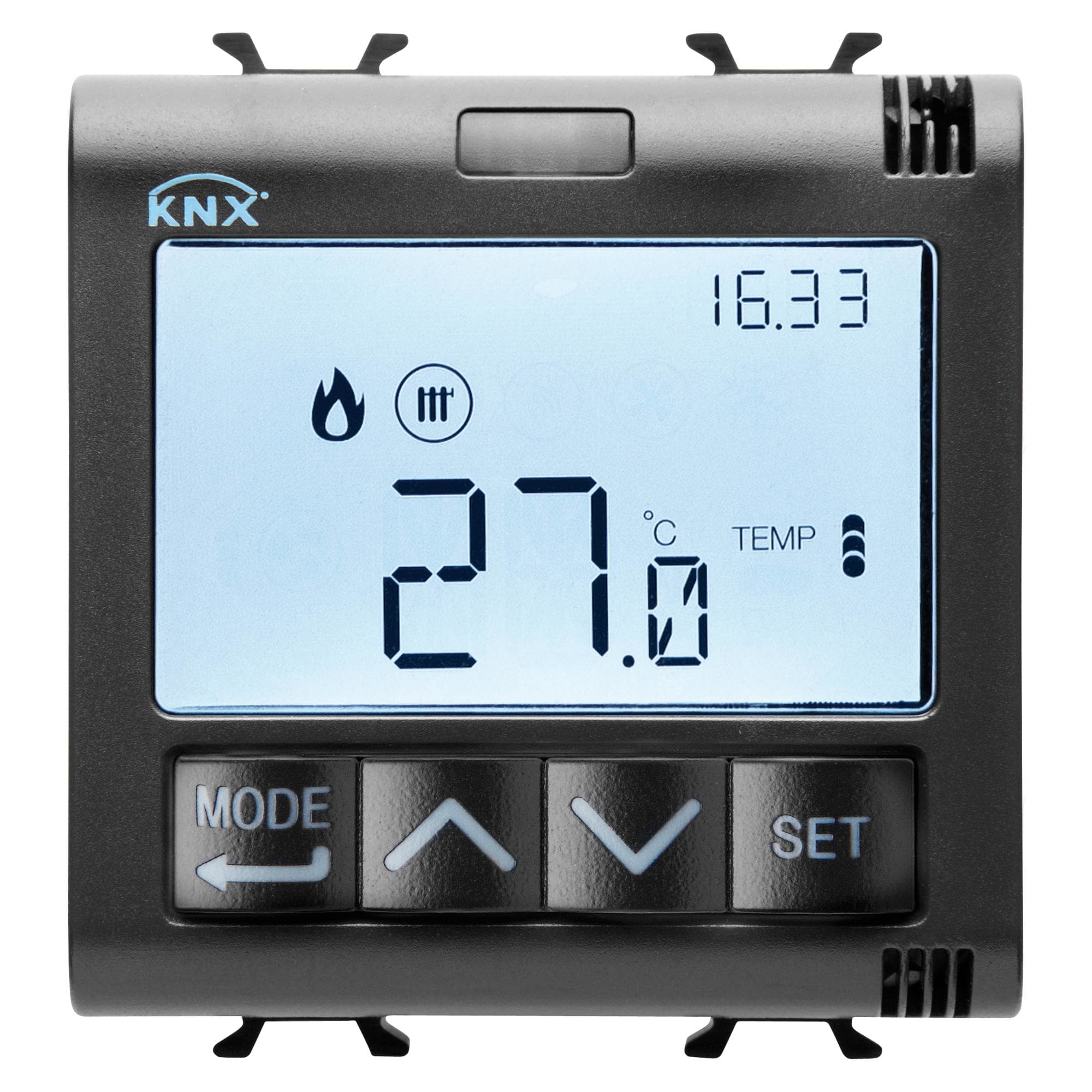 GEWISS - TERMOSTATO CON GESTIONE UMIDITÀ - KNX - 2 MODULI - NERO - CHORUSMART