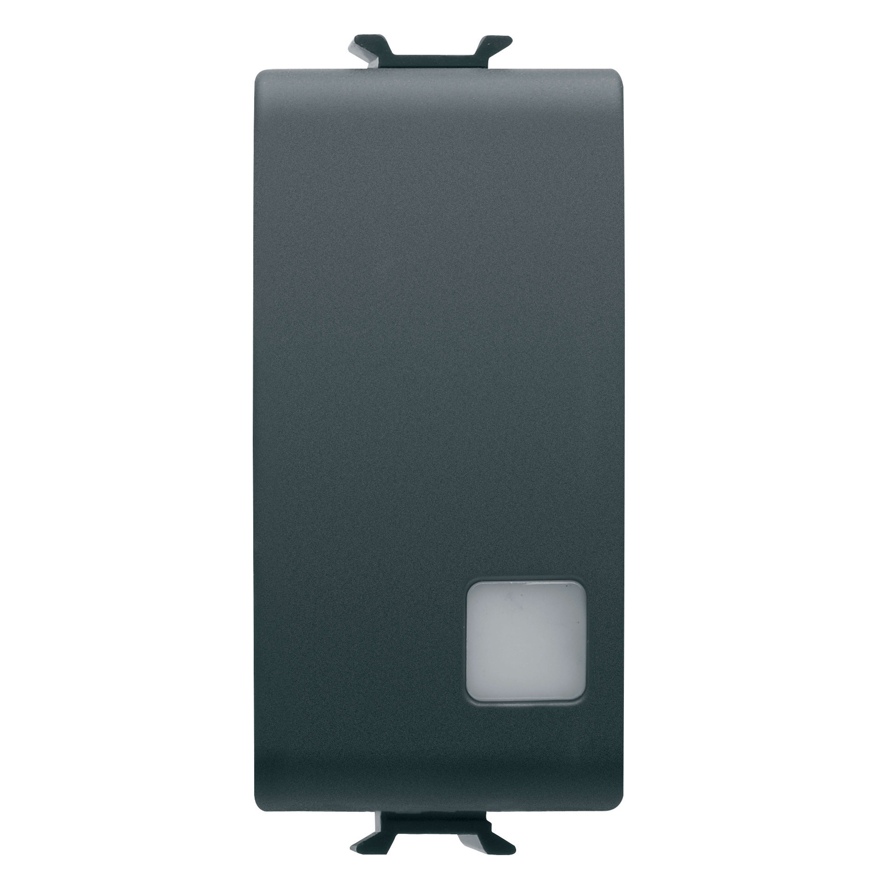 GEWISS - PULSANTE SOFT-CLICK - LUMINOSO - CON LENTE NEUTRA SOST. - PER INTERF.CONT. BUS - 1P NA PRIVO DI POT. - 1 MODULO - NERO SATINATO - CHORUSMART