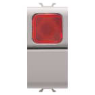 GEWISS - PULSANTE UNIPOLARE 250V ac - NA 16A - DIFFUSORE ROSSO - 1 MODULO - NATURAL BEIGE SATINATO - CHORUSMART