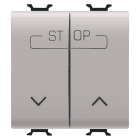 GEWISS - DOPPIO PULSANTE 250V ac - MORSETTI CABLAGGIO RAPIDO - UNIPOLARE NA 16A - SIMBOLO SU-GIU'-STOP - 2 MODULI - NATURAL BEIGE SATINATO - CHORUSMART