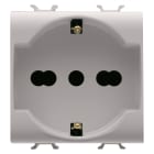 GEWISS - PRESA STANDARD ITALIANO/TEDESCO 250V ac - 2P+T 16A BIVALENTE - 2 MODULI - NATURAL BEIGE SATINATO - CHORUSMART