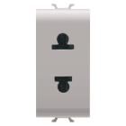 GEWISS - PRESA STANDARD EUROAMERICANO 250/125V ac - 2P 15A - 1 MODULO - NATURAL BEIGE SATINATO - CHORUSMART