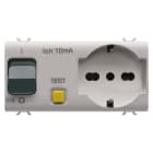 GEWISS - PRESA INTERBLOCCATA - 2P+T 16A - P40 - CON INTERRUTTORE MAGNETOTERMICO DIFFERENZIALE 1P+N 16A - 230V ac - 4 MODULI - NATURAL BEIGE SATIN - CHORUSMART