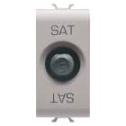 GEWISS - PRESA TV/SAT SCHERMATURA CLASSE A - CONNETTORE F FEMMINA - PASSANTE 5 dB - 1 MODULO - NATURAL BEIGE SATINATO - CHORUSMART