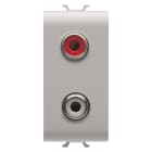GEWISS - PRESA AUDIO VIDEO - RCA DOPPIO - 1 MODULO - NATURAL BEIGE SATINATO - CHORUSMART
