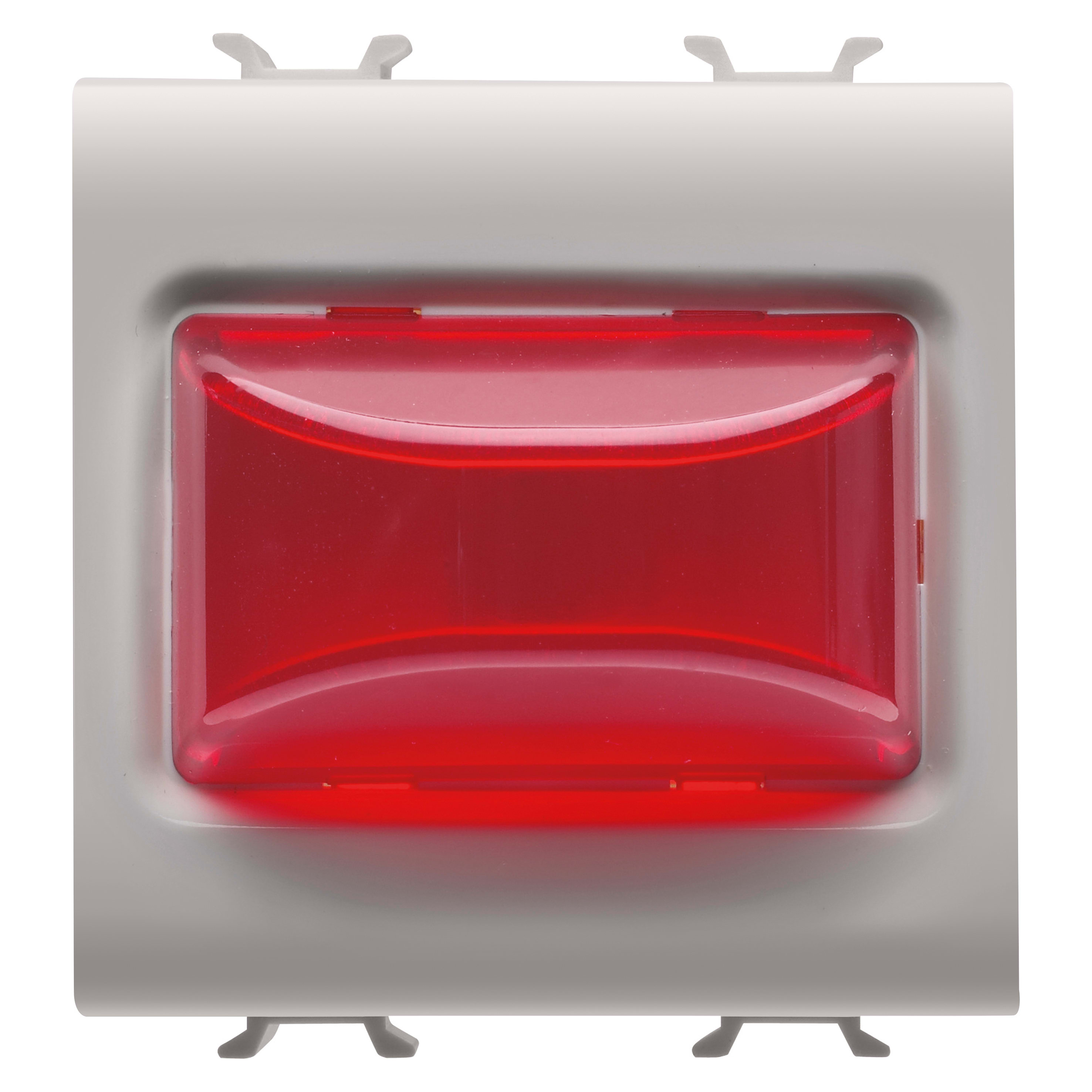 GEWISS - SPIA SPORGENTE - 12V ac/dc / 230V ac 50/60 Hz - ROSSO - 2 MODULI - NATURAL BEIGE SATINATO - CHORUSMART
