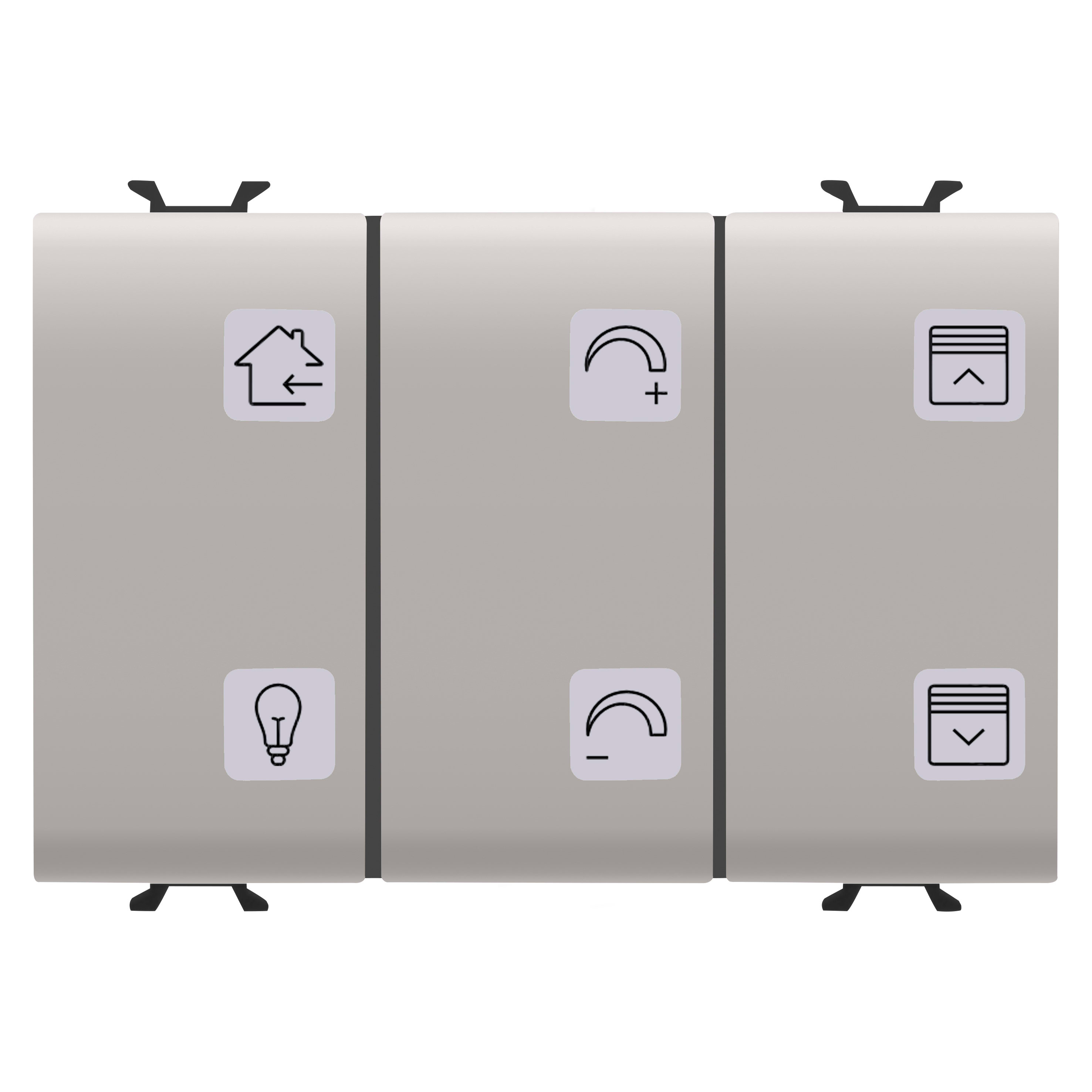 GEWISS - PULSANTIERA CON SIMBOLI INTERCAMBIABILI - CON ATTUATORE TAPPARELLE - KNX - 6+1 CANALI - 3 MODULI - NATURAL BEIGE - CHORUSMART