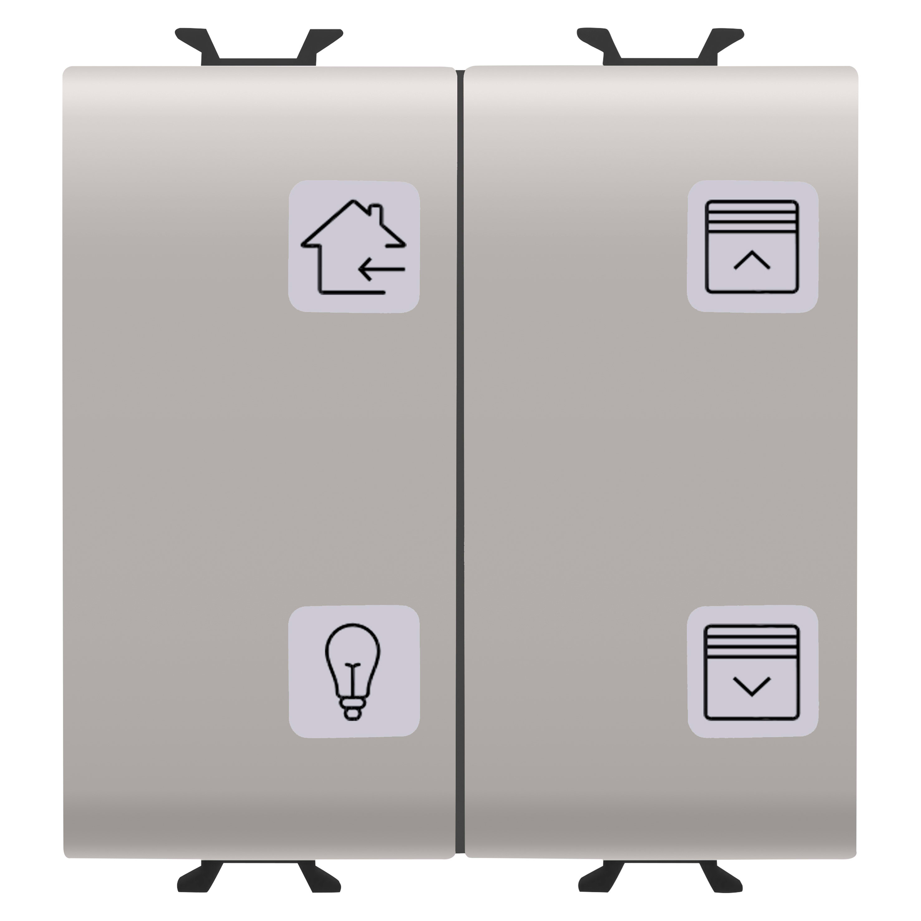 GEWISS - PULSANTIERA CON SIMBOLI INTERCAMBIABILI - KNX - 4 CANALI - 2 MODULI - NATURAL BEIGE - CHORUSMART