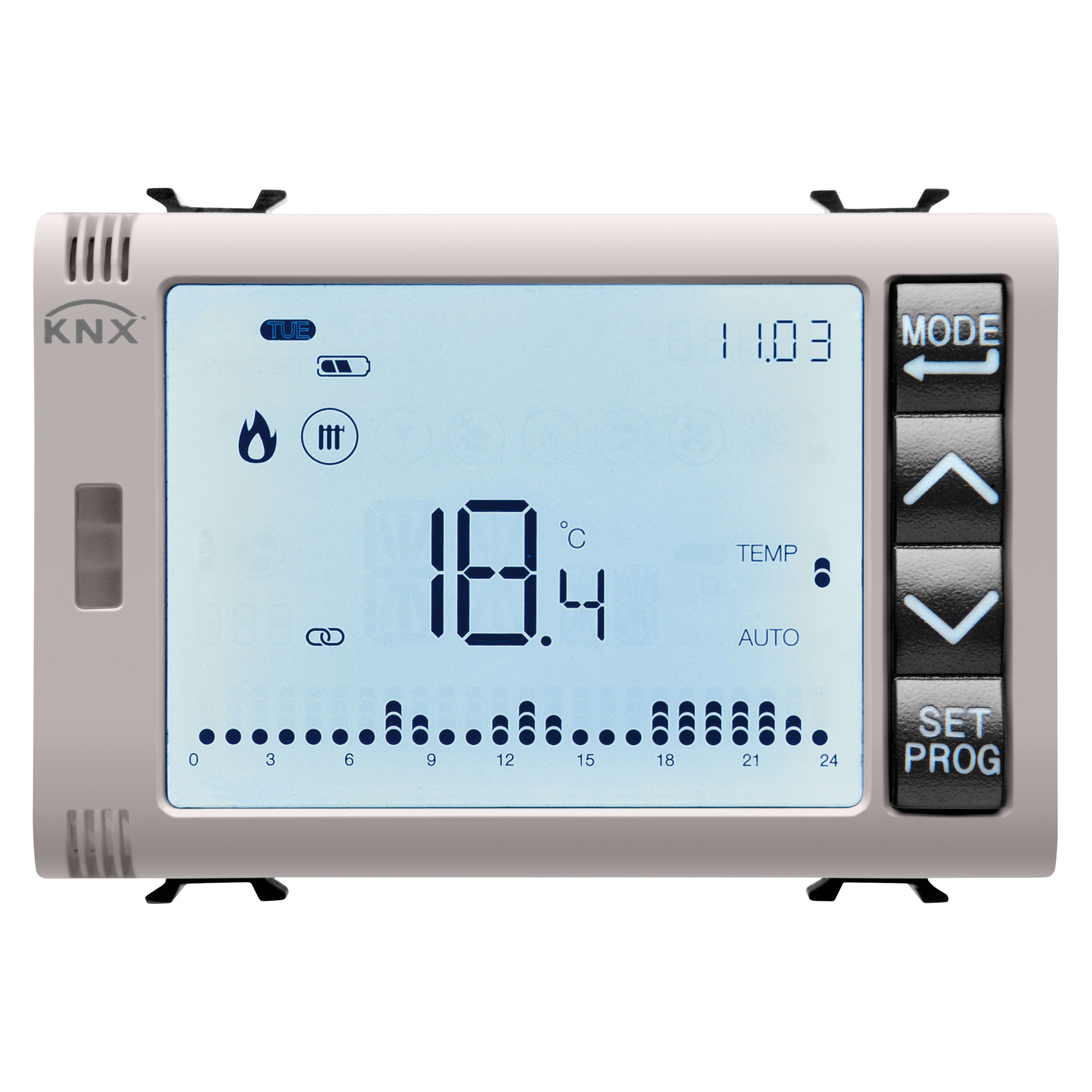 GEWISS - CRONOTERMOSTATO PROGRAMMATORE CON GESTIONE UMIDITÀ - KNX - 3 MODULI - NATURAL BEIGE - CHORUSMART