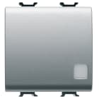 GEWISS - INTERRUTTORE BIPOLARE 250V ac - 16AX ILLUMINABILE - CON LENTE NEUTRA SOSTITUIBILE - 2 MODULI - TITANIO - CHORUSMART
