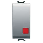 GEWISS - PULSANTE UNIPOLARE 250V ac - NC+NA 16A - ARRESTO - LENTE ROSSA - 1 MODULO - TITANIO - CHORUSMART