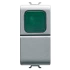 GEWISS - PULSANTE UNIPOLARE 250V ac - NA 16A - DIFFUSORE VERDE - 1 MODULO - TITANIO - CHORUSMART