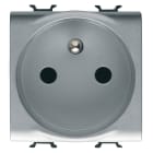 GEWISS - PRESA STANDARD FRANCESE 250V ac - MORSETTI SERRAGGIO FRONTALE - 2P+T 16A - 2 MODULI - TITANIO - CHORUSMART