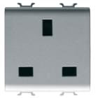 GEWISS - PRESA STANDARD BRITANNICO 250V ac - 2P+T 13A - 2 MODULI - TITANIO - CHORUSMART
