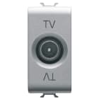 GEWISS - PRESA COASSIALE TV SCHERMATURA CLASSE A - CONNETTORE IEC MASCHIO 9,5mm - PASSANTE 10 dB - 1 MODULO - TITANIO - CHORUSMART