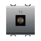 GEWISS - PRESA COASSIALE TV SCHERMATURA CLASSE A - CONNETTORE IEC MASCHIO 9,5mm - DIRETTA - 2 MODULI - TITANIO - CHORUSMART