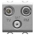 GEWISS - PRESA TV-FM-SAT - DIRETTA - 2 MODULI - TITANIO - CHORUSMART