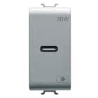 GEWISS - ALIMENTATORE USB - TIPO C - 30W POWER DELIVERY - TITANIO LUCIDO - 1 MODULO - CHORUSMART