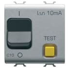 GEWISS - INTERRUTTORE AUTOMATICO MAGNETOTERMICO DIFFERENZIALE - CURVA C - CLASSE A - 1P+N 10A 230Vac 10mA - 2 MODULI - TITANIO - CHORUSMART