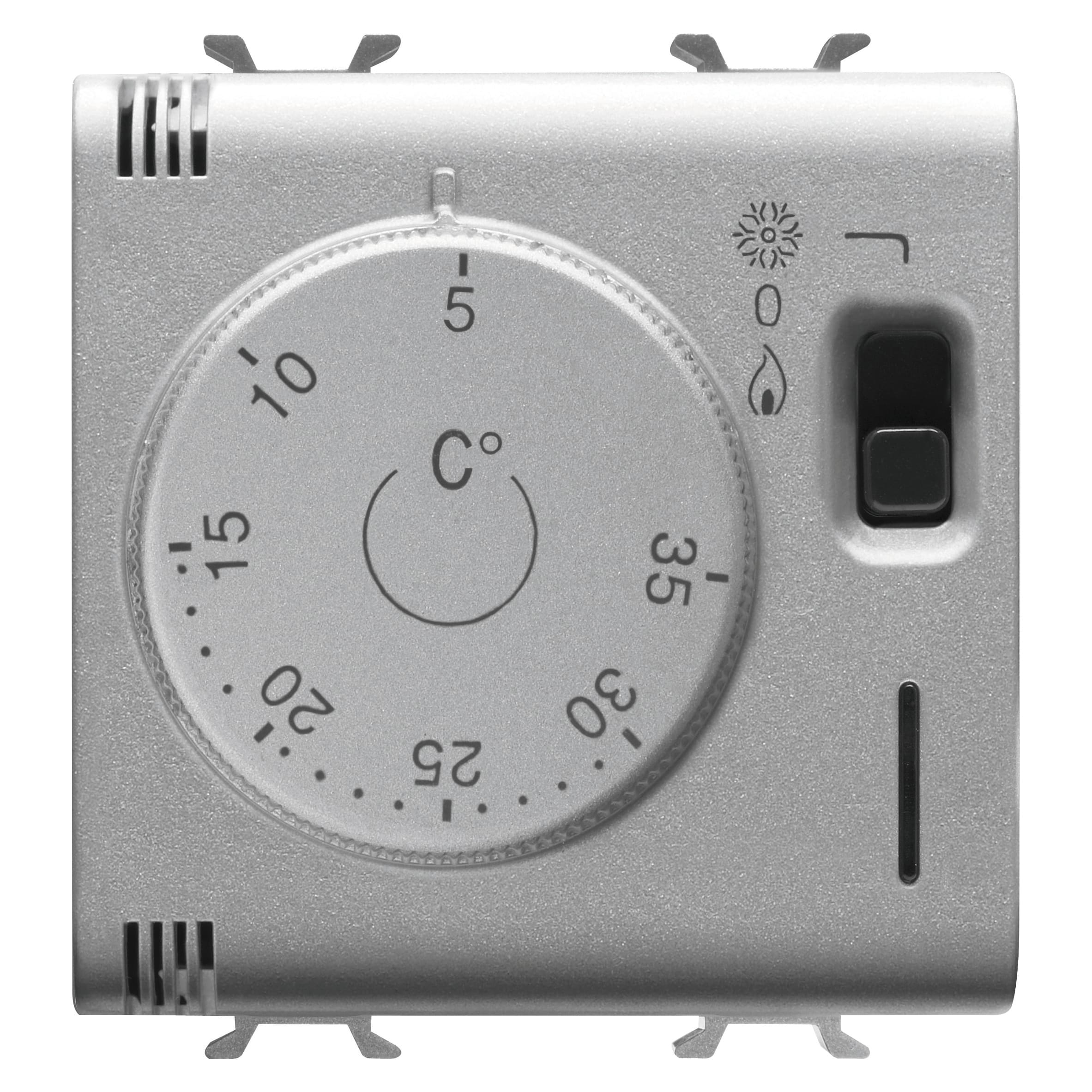 GEWISS - TERMOSTATO - 230V ac 50/60Hz - 2 MODULI - TITANIO - CHORUSMART
