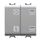 GEWISS - PULSANTIERA CON SIMBOLI INTERCAMBIABILI - KNX - 4 CANALI - 2 MODULI - TITANIO - CHORUSMART