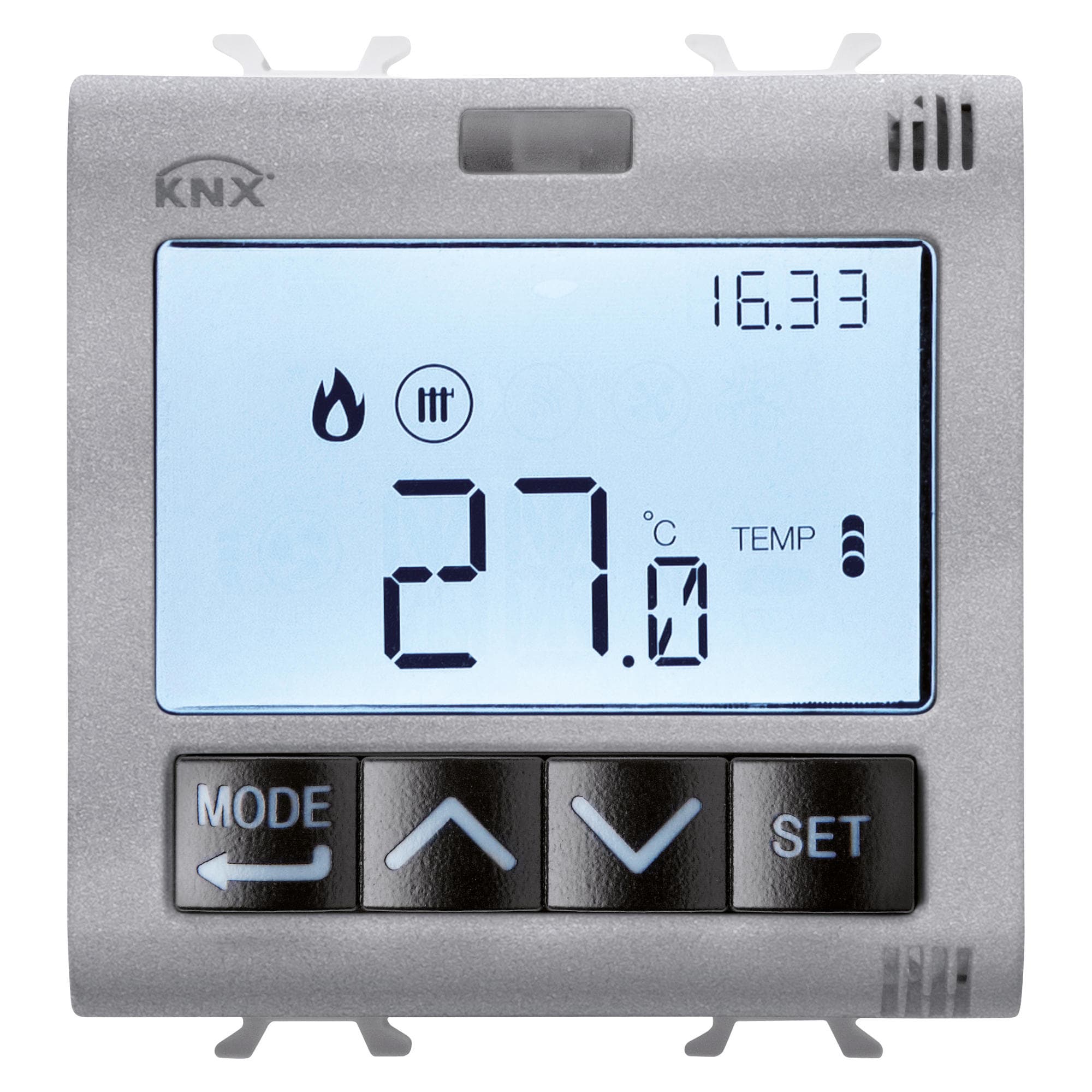 GEWISS - TERMOSTATO CON GESTIONE UMIDITÀ - KNX - 2 MODULI - TITANIO - CHORUSMART