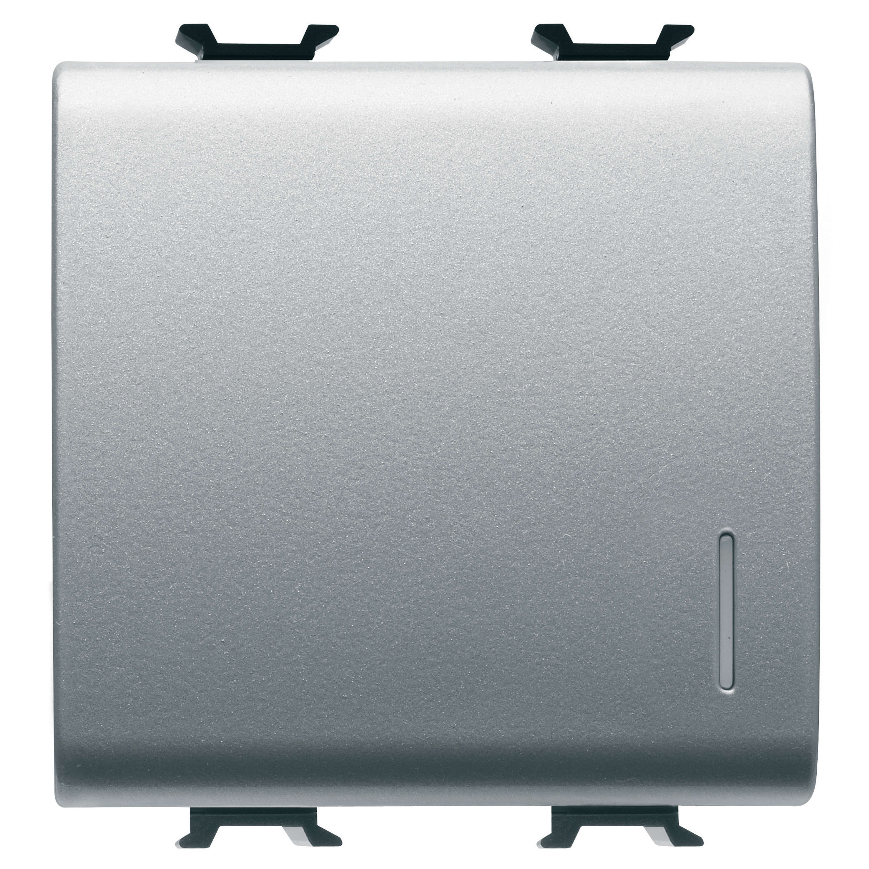 GEWISS - PULSANTE ELETTRONICO SOFT-CLICK - LUMINOSO - CON DIFFUSORE - PER INTERFACCE CONTATTI BUS - 1P NA PRIVO DI POTEN. - 2 MODULI - TITANIO - CHORUSMART