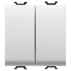 GEWISS - DOPPIO DEVIATORE 250V ac - MORSETTI CABLAGGIO RAPIDO - UNIPOLARE 16AX - TASTO NEUTRO - 2 MODULI - BIANCO SATINATO - CHORUSMART