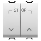 GEWISS - DOPPIO PULSANTE 250V ac - MORSETTI CABLAGGIO RAPIDO - UNIPOLARE NA 16A - SIMBOLO SU-GIU'-STOP - 2 MODULI - BIANCO SATINATO - CHORUSMART